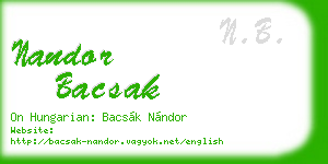 nandor bacsak business card