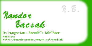 nandor bacsak business card